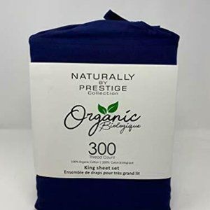 Prestige Home 300 Cotton Navy Blue Sheet Set King